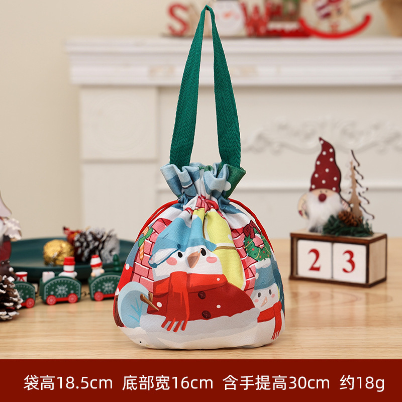 新しいクリスマスのリンゴの袋の綿布の箔押しの口のプレゼントの袋は蝶結びのクリスマスの子供のキャンディーの贈り物の袋を持ちます。|undefined