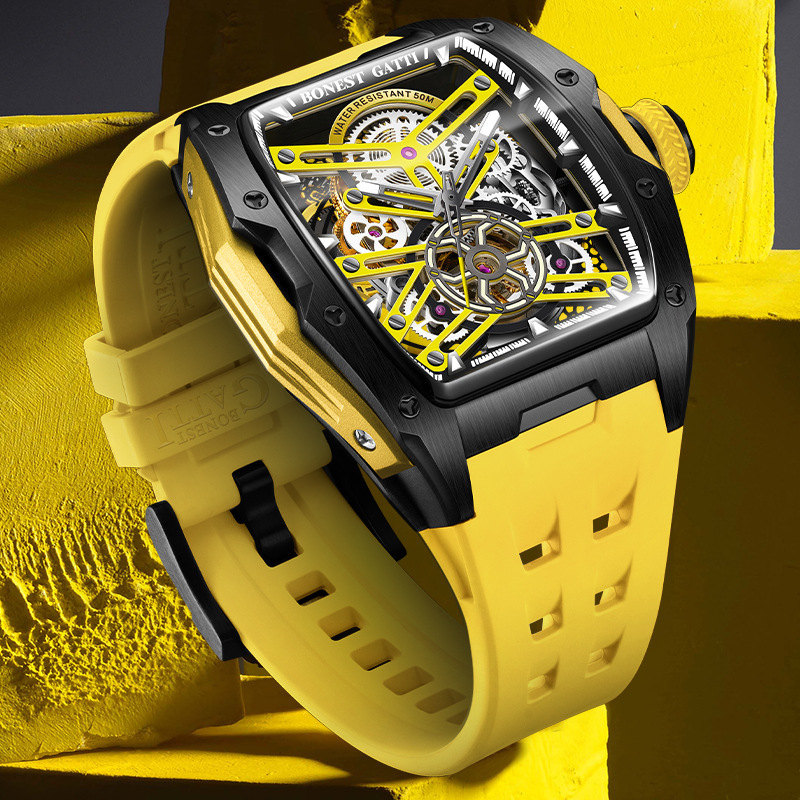 German Bugatti Watch Men's Mechanical Watch Wholesale Luxury Watch Fashion Double-Sided Hollow Waterproof High-End