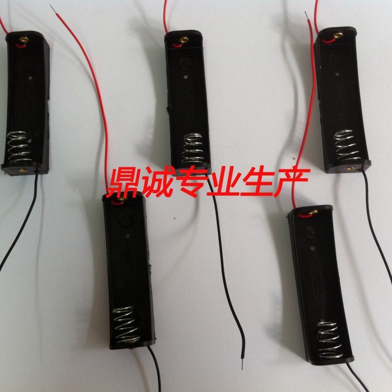 Black 1-Cell Aa Toy Accessory Model Parts Battery Case Without Cover, Wire Controllable Length Battery Compartment Dingcheng