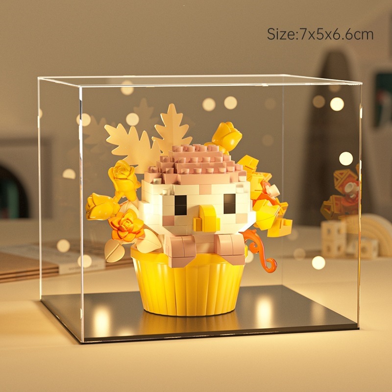Le transfronterizo postre de dibujos animados muñeca ensamblaje de bloques de construcción decoración caja ciega juguetes de puzzle para niños 1 de junio tienda de regalo