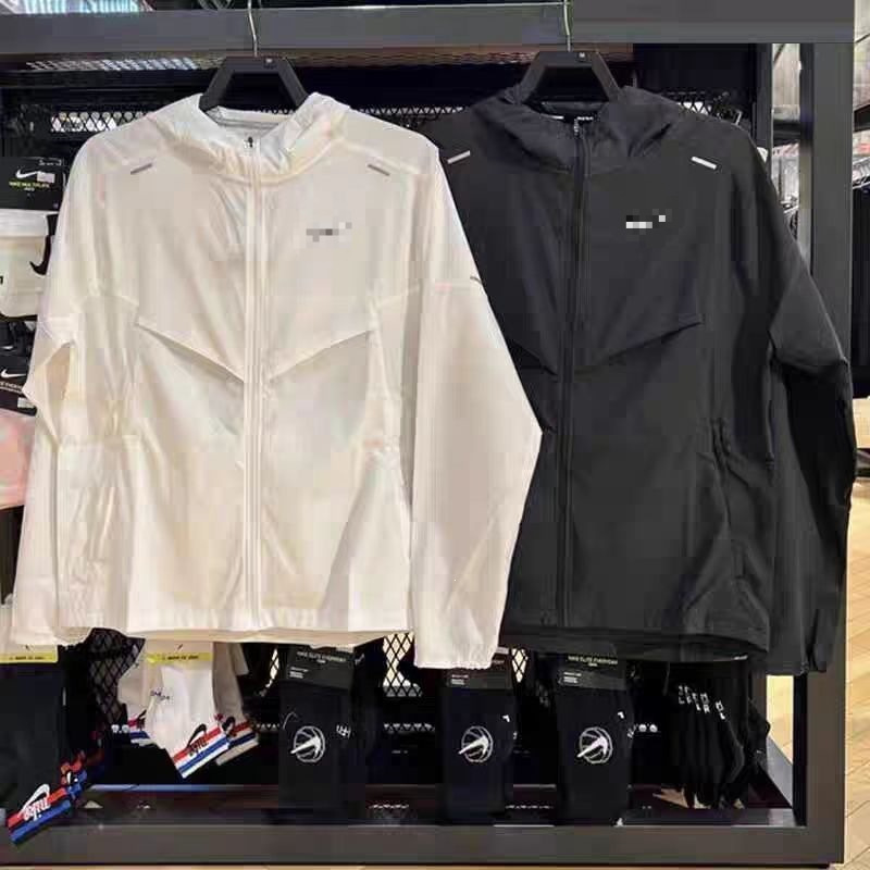 NK Embroidered Sports Hooded Jacket New Model for Men and Women Couples Sun Protection Woven Lightweight Cardigan Cross-Border Wholesale