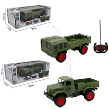 跨境仿真四通军事运输遥控车 军事越野皮卡车模型 儿童玩具礼品
