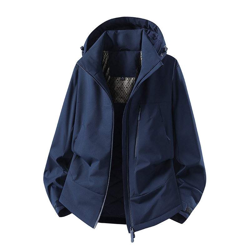 New autumn and winter thickened fleece-lined single-layer mountaineering jacket for men and women, graphene warm cotton coat