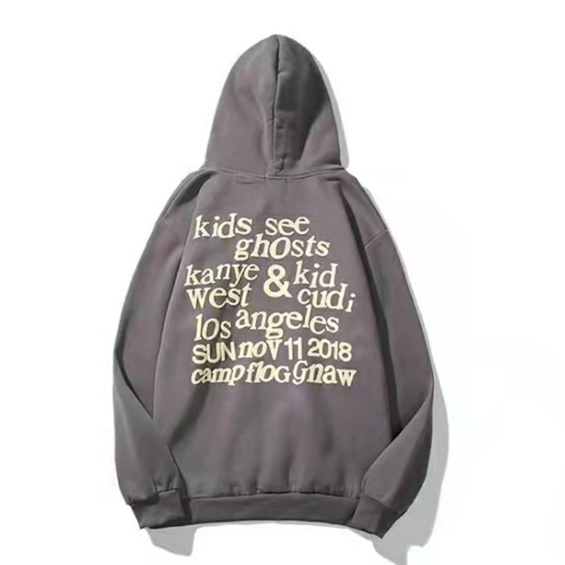 Factory Wholesale Customized KSG Combed Cotton Velvet Ink Foam Printed Long-sleeved Hooded Sweatshirt