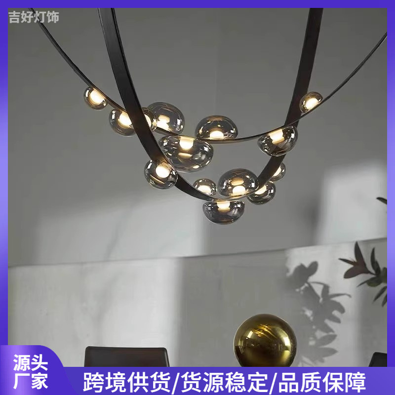Nordic Minimalist Dining Room Belt Pendant Light Loft High Ceiling Villa Duplex Open Living Room Staircase Designer Lighting Fixtures Nordic Minimalist Dining Room Belt Pendant Light Loft High Ceiling Villa Duplex Open Living Room Staircase Designer Lighting Fixtures