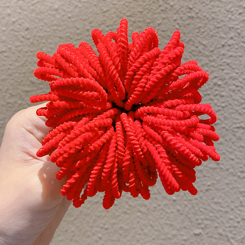 Banda de goma de los niños chino rojo diadema niñas lazo de pelo de bebé no duele el pelo Año Nuevo año pelo banda accesorios para el pelo