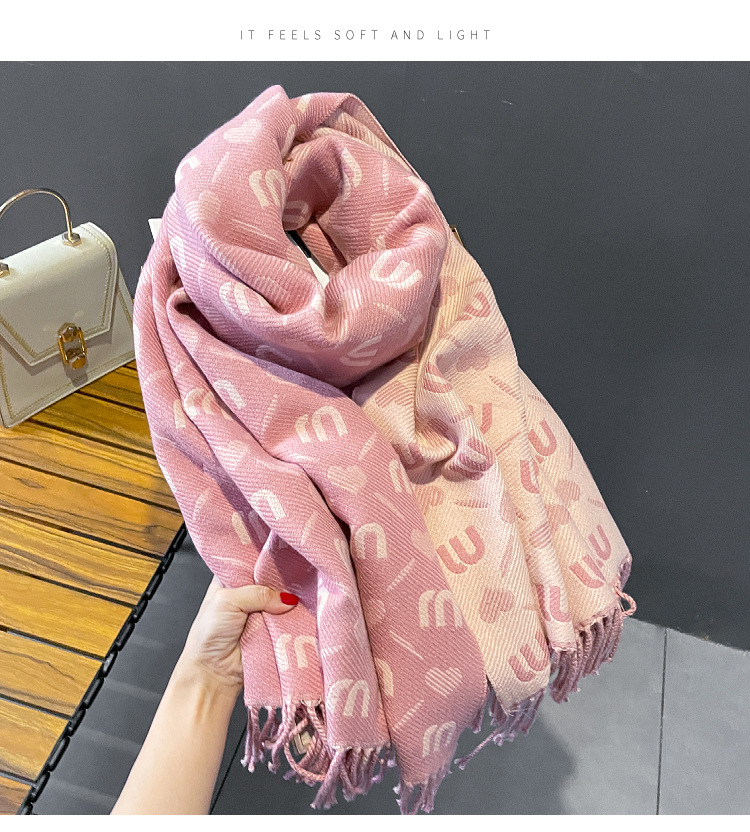 Nuova sciarpa in cashmere per donna in autunno e inverno, stile coreano abbinato, sciarpa bifacciale a griglia M, scialle alla moda, semplice, caldo e spesso_voghion.com
