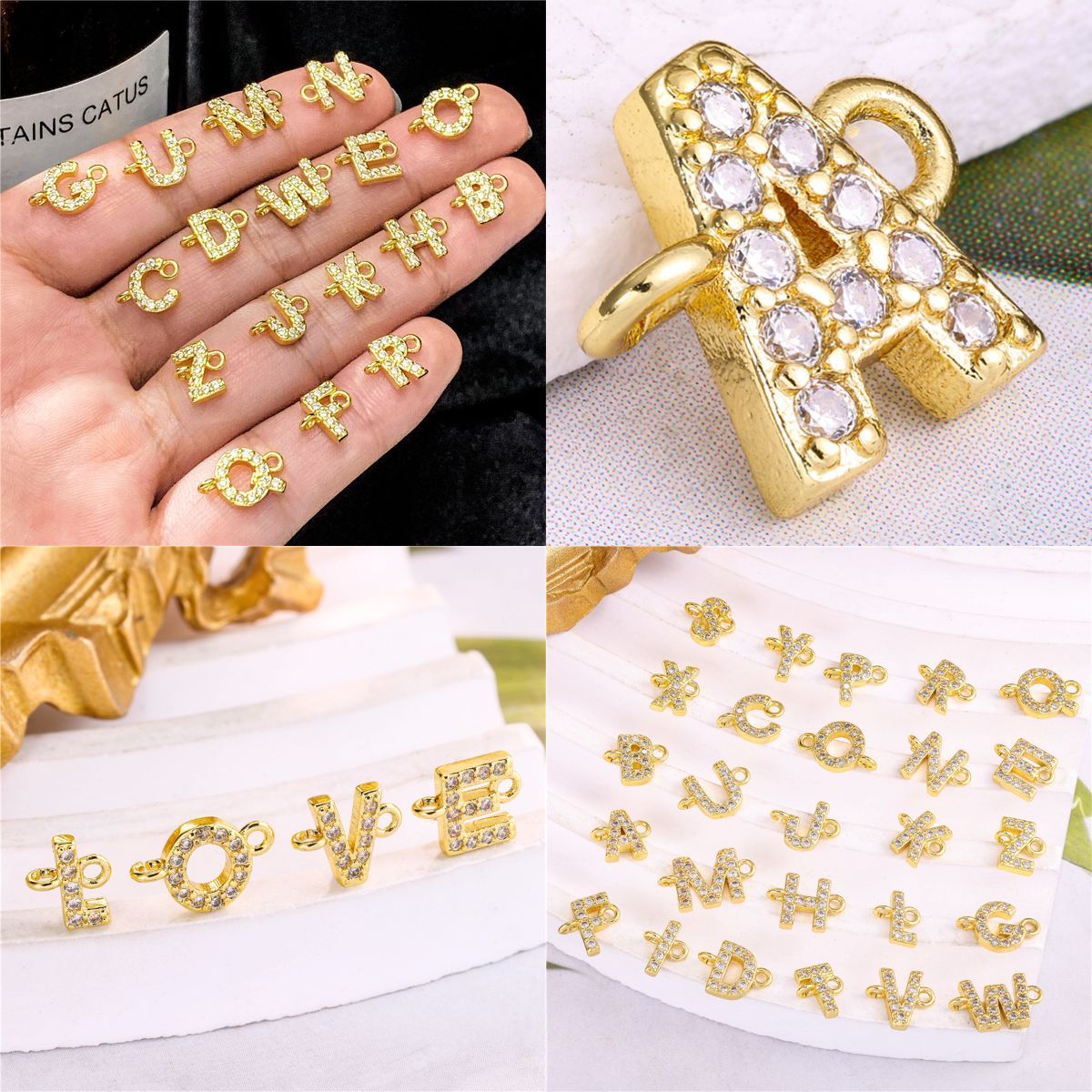 3g Weight Connectors Jewelry Making Type 7.7*13mm Jewelry Making Size Zircon Inlay Material DIY Jewelry Accessories, Bracelets Classification 1 Piece Quantity Copper Material Letter, Word Pattern Simple Style Style Beaded, Inlay Craft 1 Piece 7.7*13mm Copper Zircon Letter Word Connectors DIY Jewelry Accessories Bracelets 2