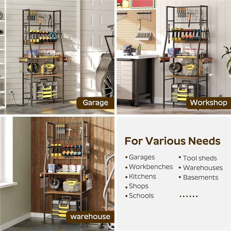 Garden tool storage rack with wheels Power tool storage box Tool bracket Organizing storage rack storage rack