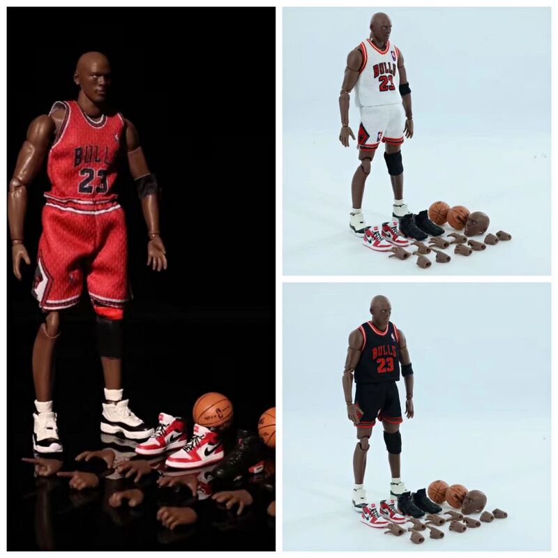 In-Stock Nba Basketball 1/12 Scale Real Clothing No. 23 Maf Jordan Movable Action Figure Model