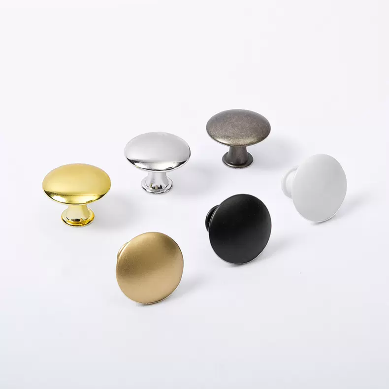 跨境不锈钢单孔拉手金色橱柜抽屉衣柜门把手蘑菇形家具五金小拉手