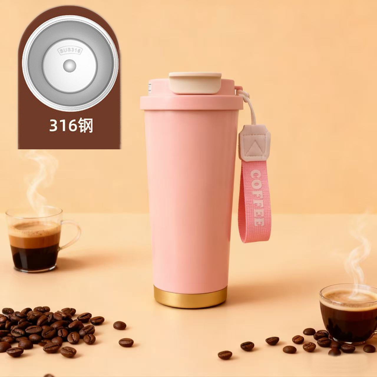 Caja de regalo de taza de acero inoxidable 316 taza de regalo de taza de agua de lujo ligera taza de café de alta calidad