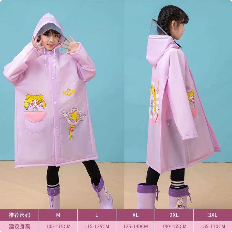 Mingjia 2025 新しい子供用レインコート EVA 漫画小学生卸売全身雨具ベビーワンピーススクールバッグ|undefined