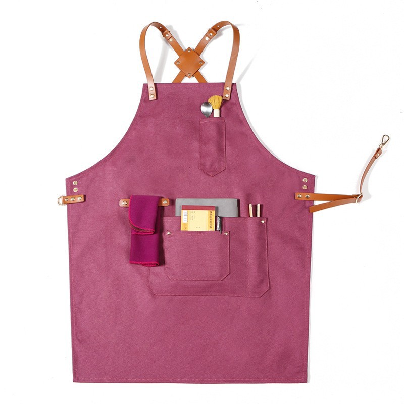 Delantal de mezclilla restaurante occidental leche tienda de té floral salón de uñas Barbero ropa de trabajo de carpintería delantal de lona al por mayor