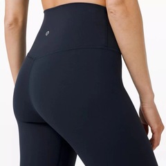 LuLuと同じタイプのグリッターシリーズの高腰は腹を収めてお尻を上げて毛のタイツの24 “裸感の高弾力のヨガのズボン” を磨きます。