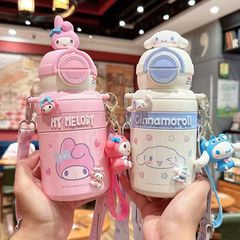 サンリオ美楽ティ子供保温カップ通学専用幼稚園かわいい二重飲料カップ女の子携帯水筒