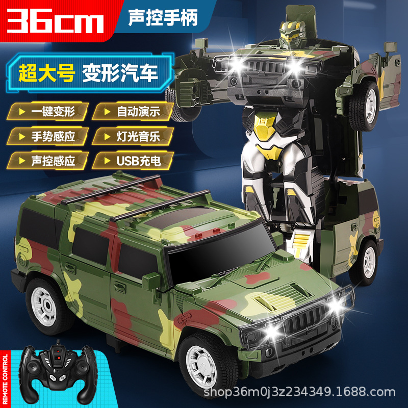 Nuevo sensor de gestos deformación de control remoto automóvil robot Hummer SUV recarga coche de carreras juguetes para niños