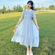 24999少女连衣裙初中生中长款2025夏季新款高中生夏装气质长裙学