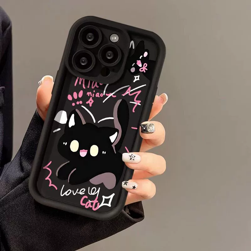 Apple, мультяшный совместимый чехол для iPhone 16, матовый милый чехол, 11