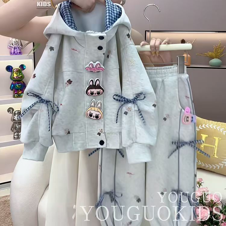 女童秋季套装2025新款儿童时髦可爱拉布布秋装时尚两件套女孩春秋