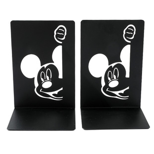 Creative Animation Design Mickey Bookend L-Shaped Mickey Cut Out Desktop Bookend Metal Simple Bookshelf Bookrest