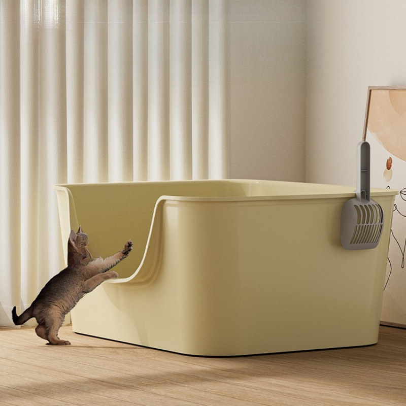 욕조형 대형 고양이 화장실 반밀폐형 새끼 고양이 화장실 고양이를 위한 탈취 및 물 튀김 방지 고양이 화장실
