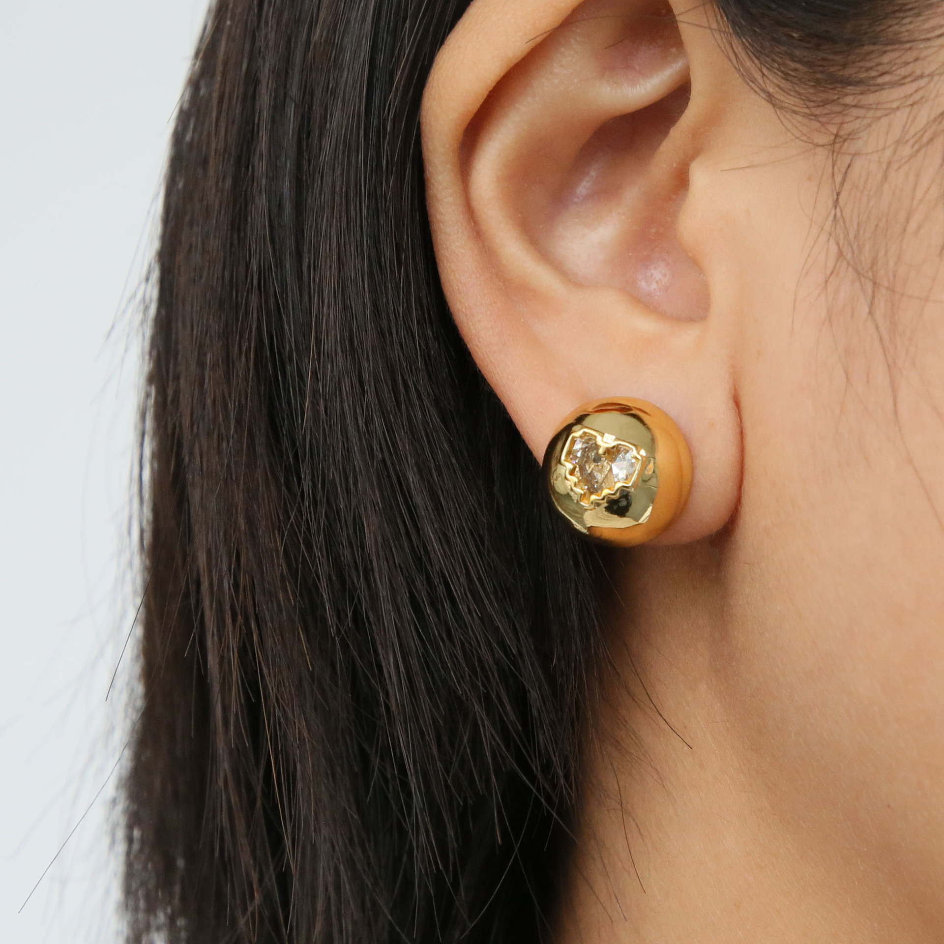 13g Weight Copper Ear Needle Material Zircon Inlay Material Ear Studs Classification 1 Pair Quantity 1 Pair Casual Heart Shape Plating Brass Zircon Ear Studs