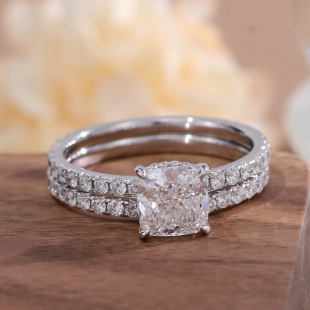 Cross-border direct selling k gold ring women's volleyball ring advanced sense cultivation diamond fat square 2.5 karat inlaid broken diamond ring