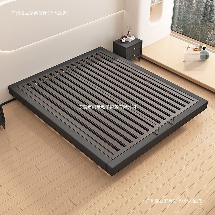 Modern Simple Double Suspended Bed Without Bedside Tatami Single Iron Bed Frame Dormitory Rental Room Row Frame Bed