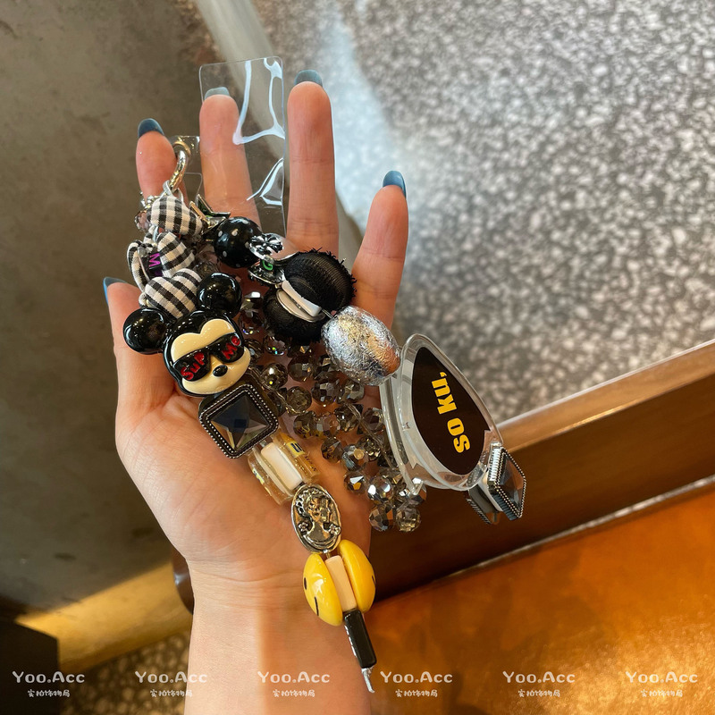 有家实拍~个性自制小众复古黑色系甜酷小红书韩系手作包挂钥匙扣|undefined