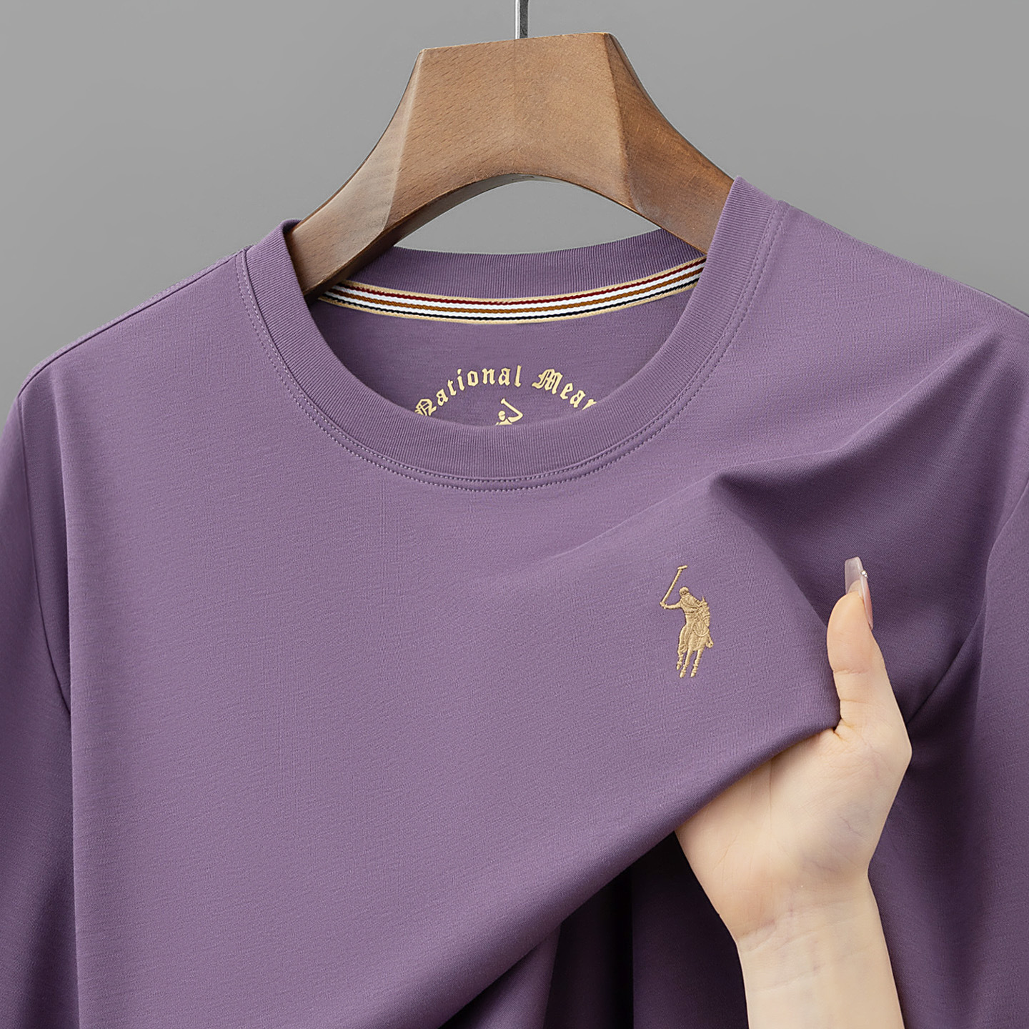 Liquid ammonia comfortable short-sleeve T-shirt for men, summer solid color casual breathable cool base shirt, versatile round-neck T-shirt
