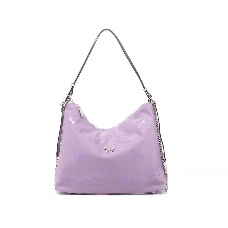 Bolso de impresión de superficie suave casual para mujer de tela de nailon Bolso de axila con cremallera de estilo europeo y americano de alta gama LP7236 #