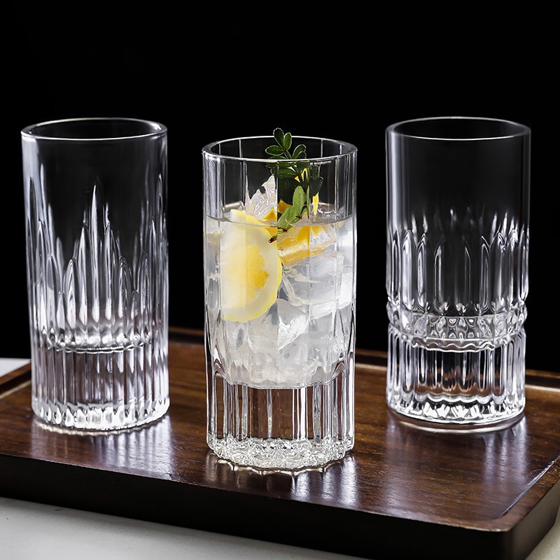 Tazas de vino en relieve de cristal, tazas de vino extranjero de alto valor, tazas de vino blanco, tazas de vino de estilo japonés, tazas de whisky de fondo grueso