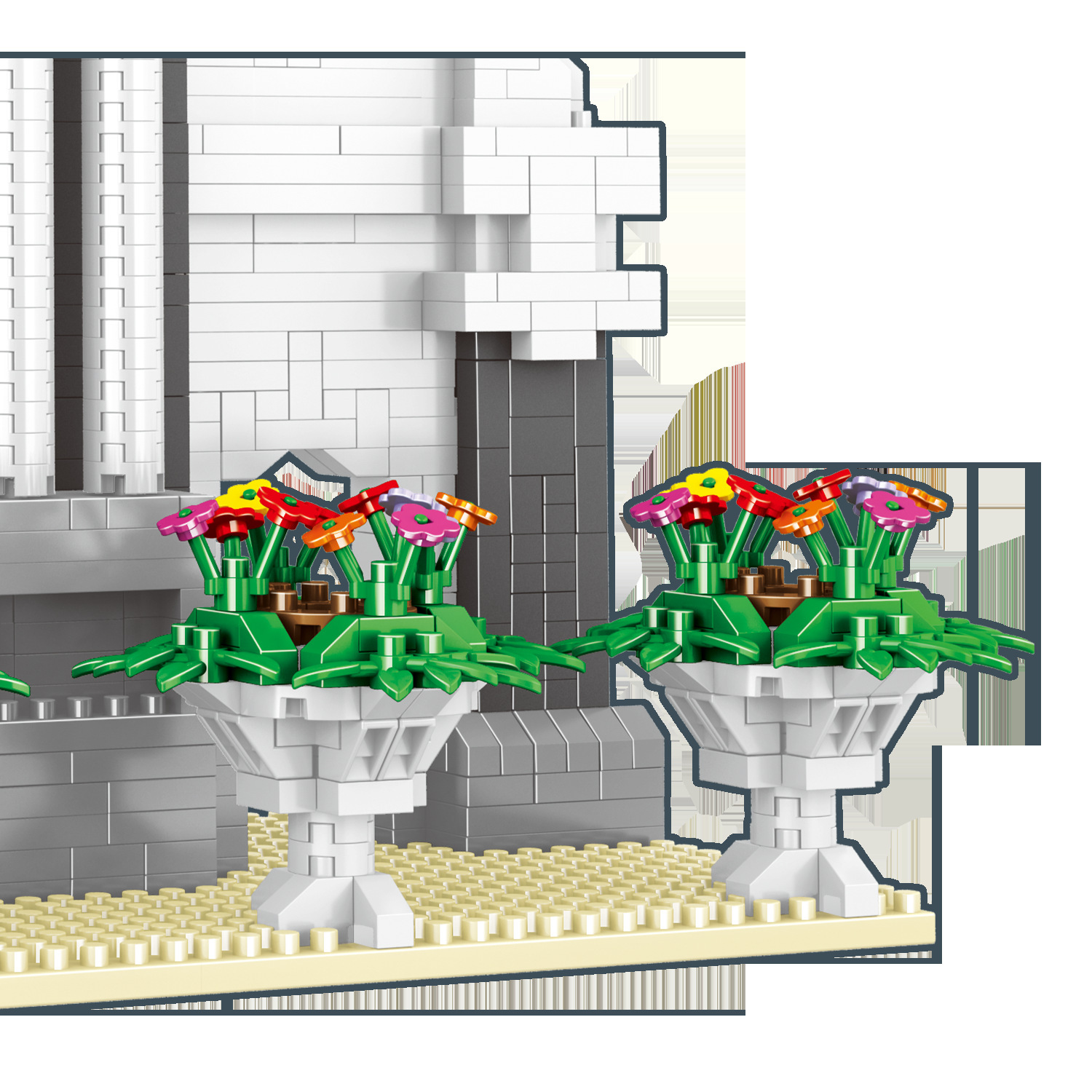 Diversión lz8032 Tsinghua jardín miniatura diamante pequeñas partículas ensambladas ocio serie de construcción modelo bloques Juguetes