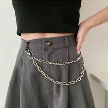 欧美跨境饰品个性金属链条嘻哈多层裤链腰链时尚裙子装饰包包挂饰