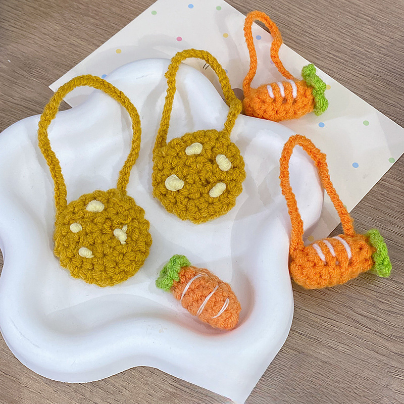 13cm Cotton Doll Decoration Mini Crossbody Bag Doll Clothing Accessories Pure Handmade Crochet Yarn Accessories