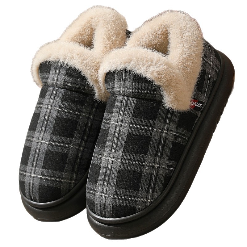 Zapatos de Algodón Térmicos de Piel de Ante Térmico Con Forro de Felpa para Hogar y Exterior