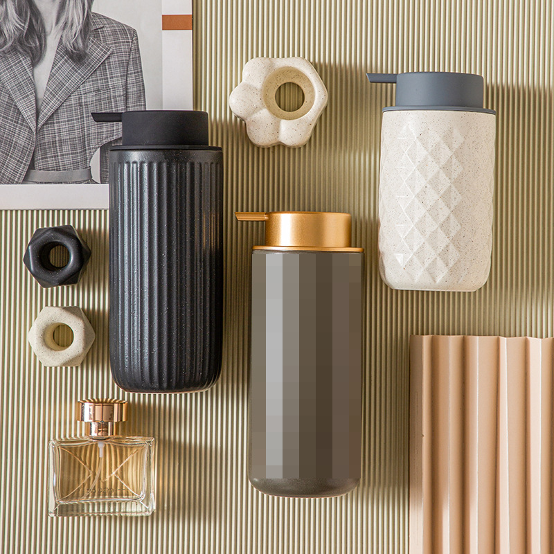 Botella de jabón de desinfectante de manos de cerámica nórdica ins viento prensado envasado baño baño gel de baño Amazon temu