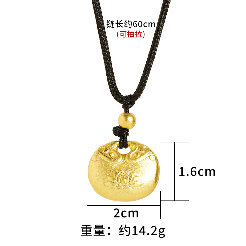 Vietnam arena oro gordito fu collar de loto al por mayor chapado en oro tuo collar de aleación de cobre de las mujeres de la joyería del estilo nacional de suministro directo de fábrica