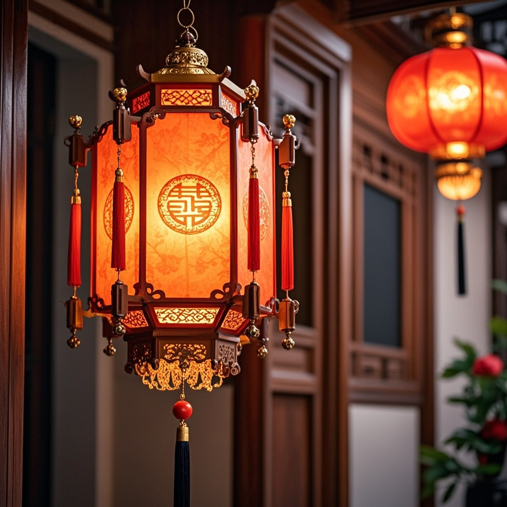 中式仿古实木吊灯六角寺庙祠堂宫灯复古饭店茶楼酒店走廊文旅宫灯-阿里巴巴