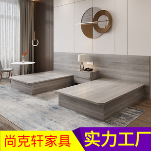 Factory Customized Panel Hotel Bed Hotel Furniture Rental Room Standard Room Single Room Full Apartment Bed and Breakfast Bed