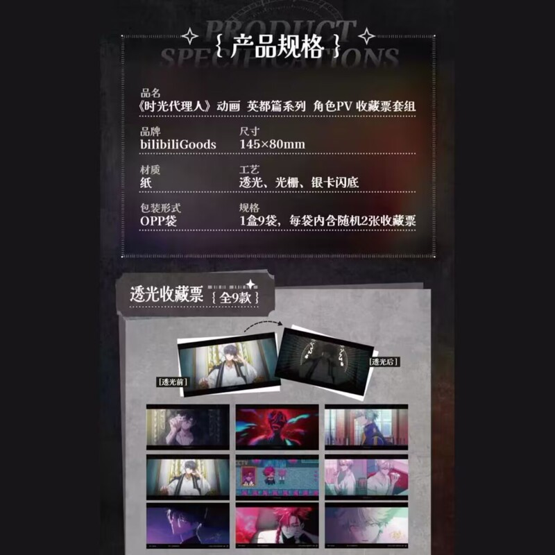 【正版官谷】 时光代理人 英都篇 角色PV 徽章/收藏票/纪念胶片|undefined