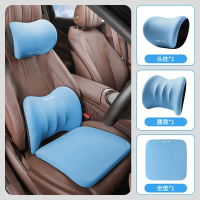 Headrest Backrest Breathable Lumbar Pillow – Waist support - sky-blue-headrest