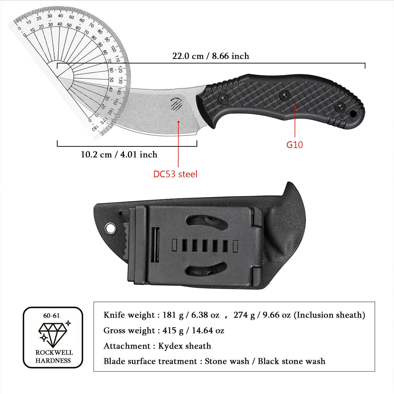 Портативный нож Bastinelli Outdoor нож для ношения с прямым лезвием походный нож для выживания маленький прямой нож