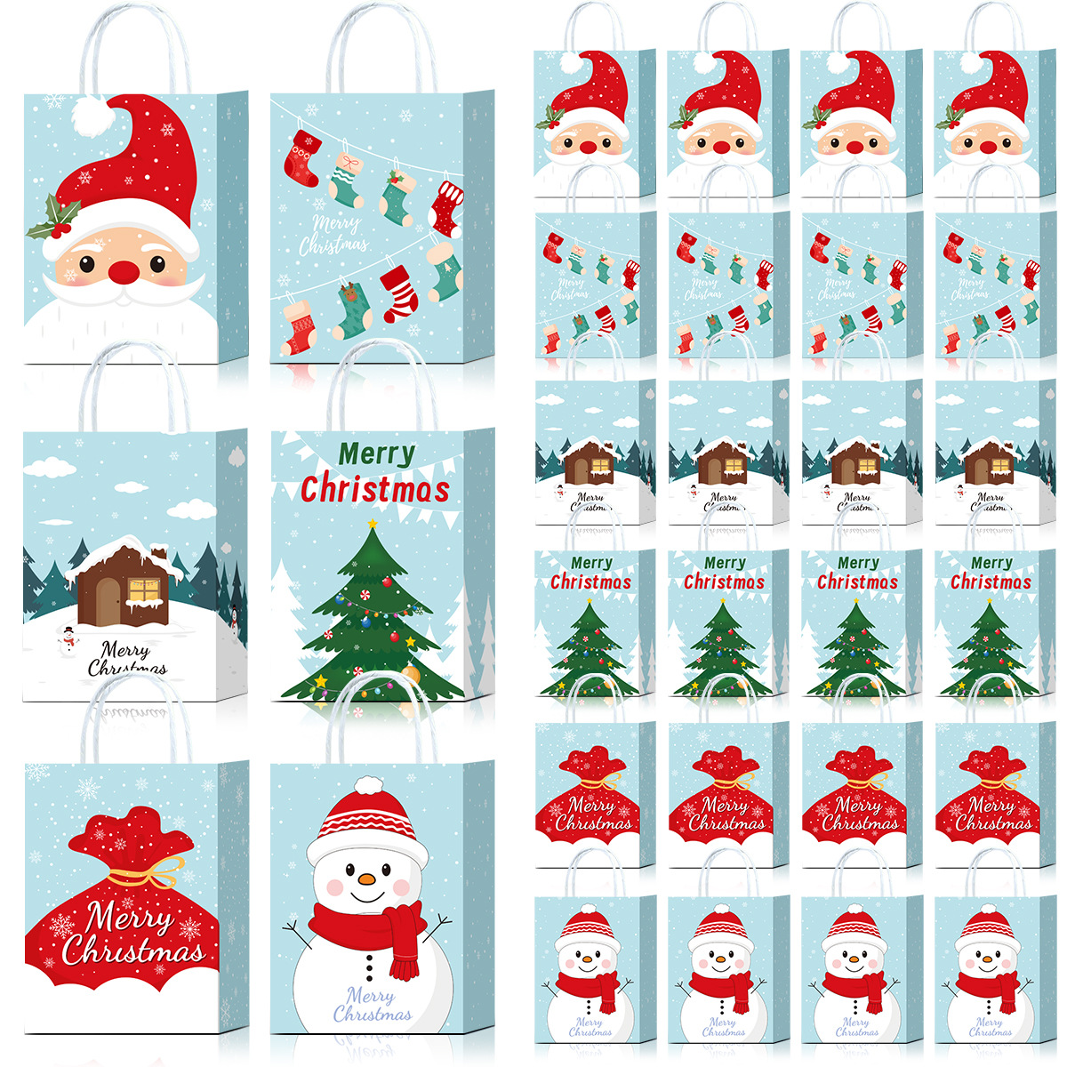 Bolsas de papel kraft transfronterizas bolsas de papel de Navidad bolsas de regalo de papel de alto nivel