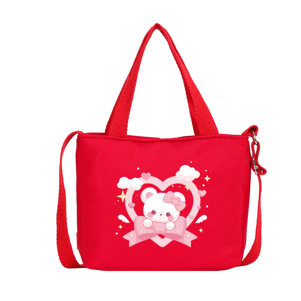 Cartoon bear, bolsas de hombro para niños y niñas, impresión de aire extranjero, bolsas de mano para bebés dulces, bolsas para niños 2025 nuevas bolsas para niños