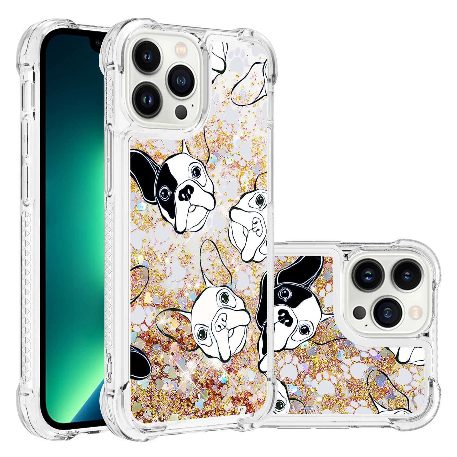 Картина на чехле для телефона (совместим с iPhone/Google/Xiaomi), блестящая жидкость, ударопрочные углы