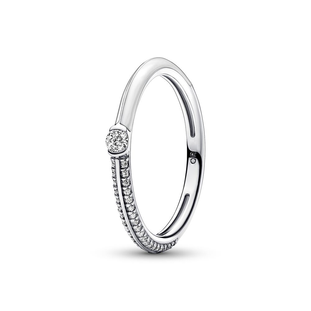 Fanpandora di S925 plata esterlina europea y americana diamante-incrustado ola corona anillo estrella y Luna anillo combinación anillo epoxi fila anillo de diamantes