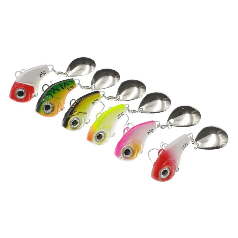 Ciclón 3 DE METAL VIB con lentejuelas giratorias Super lejos tiro bajo crosshead cebo falso fortalecer canal de sangre tres ganchos Luya cebo