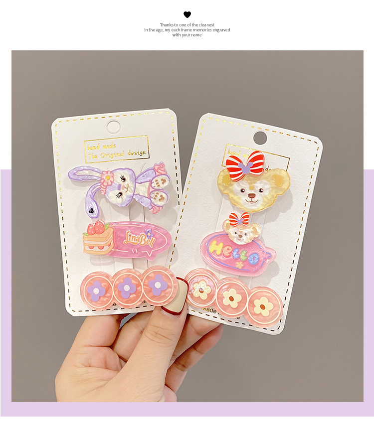 3-piece set~Lina Bell flower hair clips